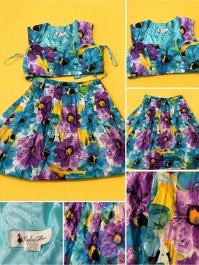 Kenley Collins Project Runway Floral TwoPiece Set SIZE XL (NOTE: Fits M- L Best)
